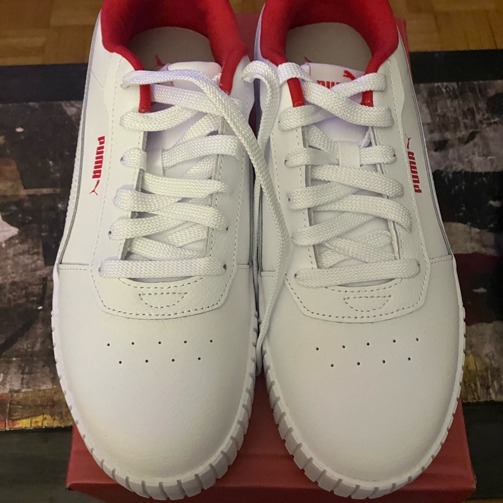 Puma Red and White Athletic Shoes